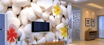 Модные 3D фотообои с цветами. Фото